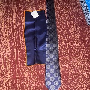 Ted baker London men’s 2 piece silk tie and pocket square set - blue NWT